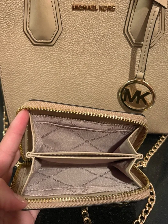 Michael Kors Tan Mercer Crossbody Bag NO WALLET w/ Chain Strap - Picture 3 of 10